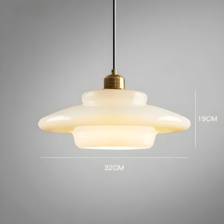 AuraBeam Light – Minimalistisk elfenbensfärgad LED-hänglampa i glas Carvallo