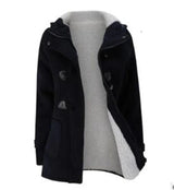 Avslappnad vinterjacka med knappar för kvinnor Bellasverige