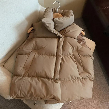 Varm dunväst för kvinnor-Hemnix-Khaki-M-Hemnix
