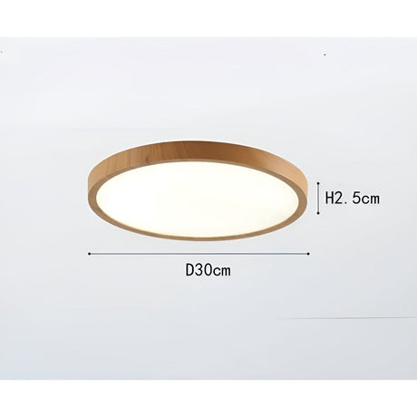 GrainGlow Light - Modern Ultra-Tunna Trä Taklampa Carvallo