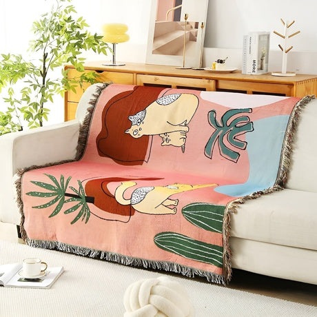 LeopardLuxe Blanket - Multifunktionell Leopard-överdragsteck med Cobertor-puffar Carvallo