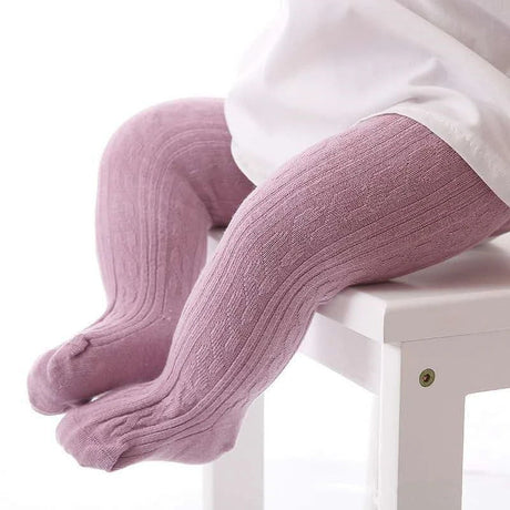 Mesh kabelstickade strumpbyxor för flickor-Bellasverige-Lila-S (0-1 yr old)-Hemnix