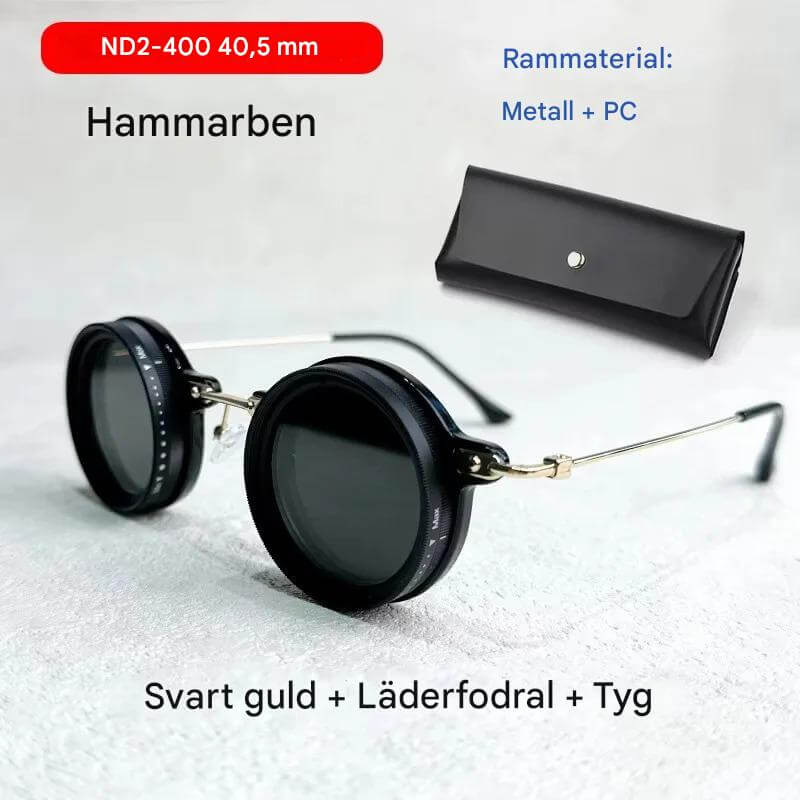 Solvyn – Justerbara Runda Solglasögon för Män & Kvinnor | Polariserade med ND-Liknande Filter och Retrostil-Sunglasses-BB-Hammer leg 41mm-Hemnix