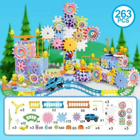 Elektrisk Byggmodell – 3D Pussel med Växlar för Barn-Building Toys-BB-263 stycken-Hemnix
