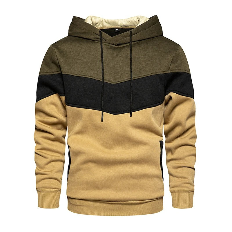 Patchwork Fleece Hoodie för män-Hemnix-N-S-Hemnix