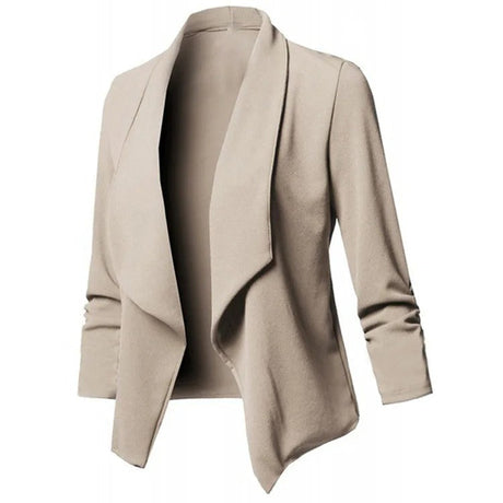Överdimensionerad öppen blazer för kvinnor-Hemnix-Khaki-S-Hemnix
