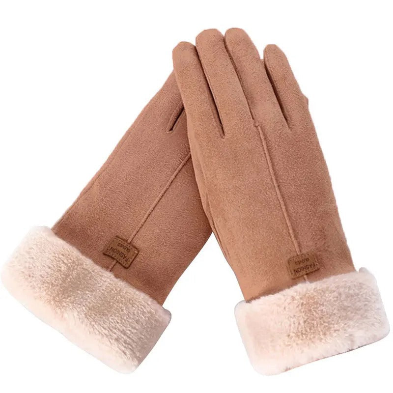 Furry Warm Full Finger vantar-Bellasverige-Brun-Hemnix