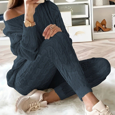 Stickad tröja & byxor för kvinnor-Hemnix-Marin-S-Hemnix