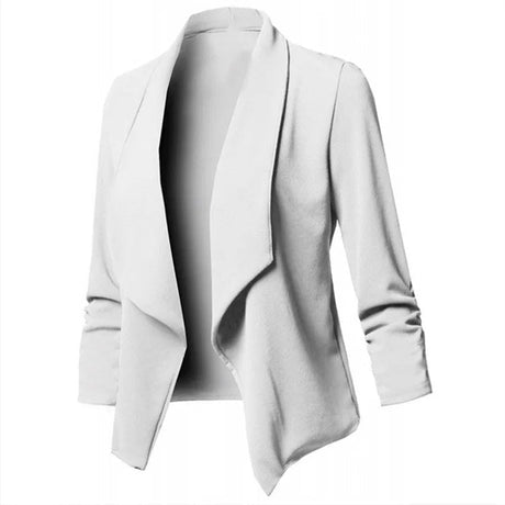 Överdimensionerad öppen blazer för kvinnor-Hemnix-Vit-S-Hemnix