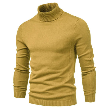 Slim turtleneck tröja för män-Bellasverige-Gul-S-Hemnix