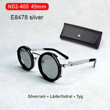 Solvyn – Justerbara Runda Solglasögon för Män & Kvinnor | Polariserade med ND-Liknande Filter och Retrostil-Sunglasses-BB-E8478 silver 49mm-Hemnix