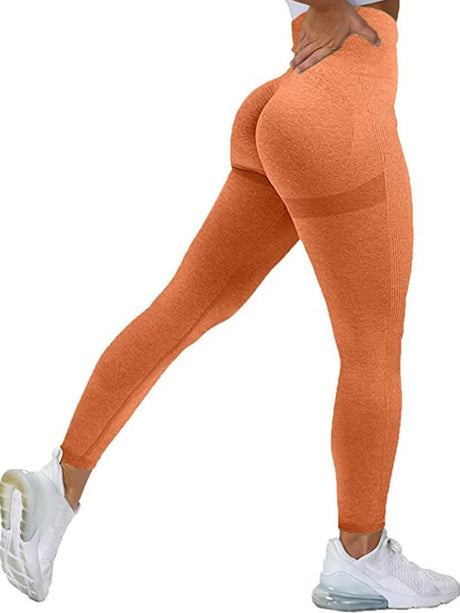 Träningsleggings med hög midja för kvinnor-Bellasverige-Orange-S-Hemnix