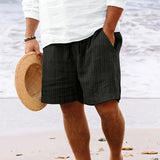 Randiga Jacquard Cord Casual Shorts för män