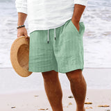 Randiga Jacquard Cord Casual Shorts för män