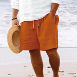 Randiga Jacquard Cord Casual Shorts för män