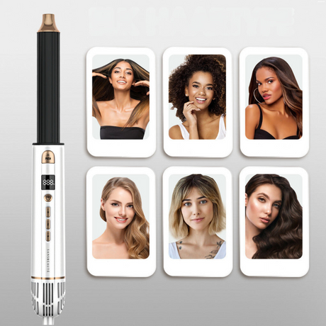 Hårfönen borste med lock- och volymtillbehör Carvallo