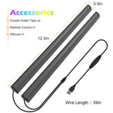 2-i-1 Under Monitor Ljuslist med Fjärrkontroll – RGB LED Skrivbord och Spel Belysning, Uppladdningsbar, Lätt Installation Carvallo