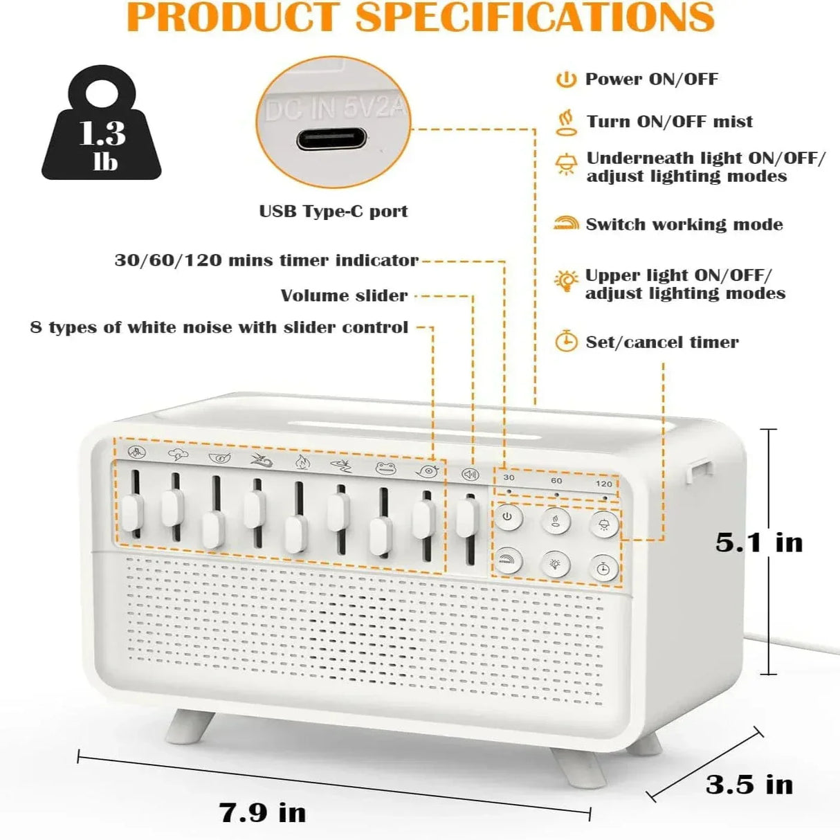 3-i-1 Bluetooth Högtalare Nattlampa & Luftrenare Carvallo