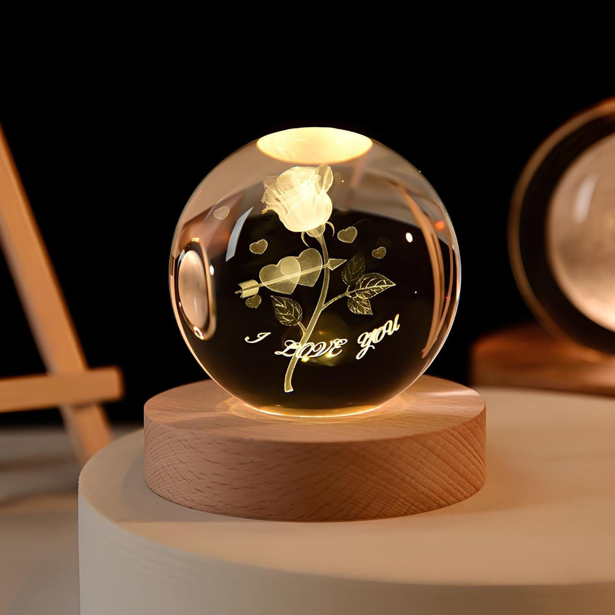 3D Kristallkulor LED Ljus Carvallo