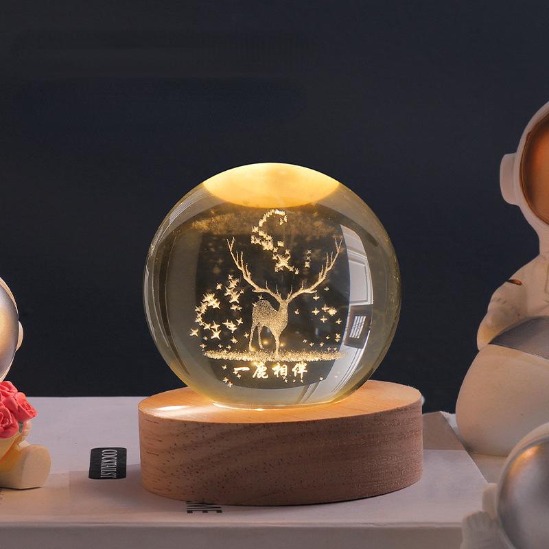 3D Kristallkulor LED Ljus Carvallo