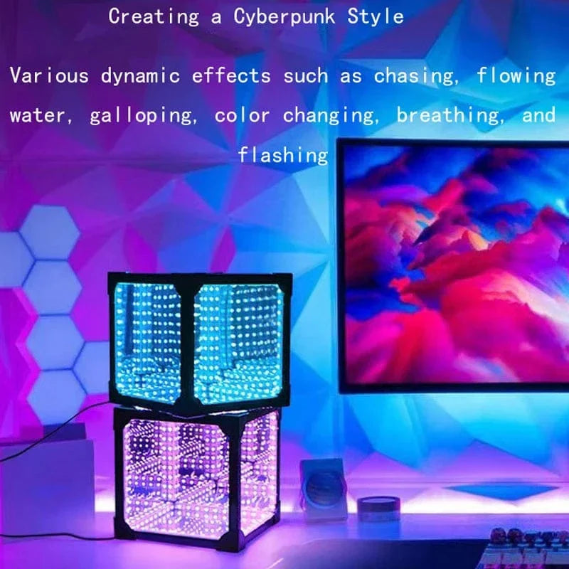 3D Kub Abyss Skrivbord Atmosfär Ljus Carvallo