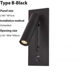 Justerbar USB-laddningsvägglampa med 350° rotation – Modern vägglampa för nattduksbord och hotellanvändning Carvallo