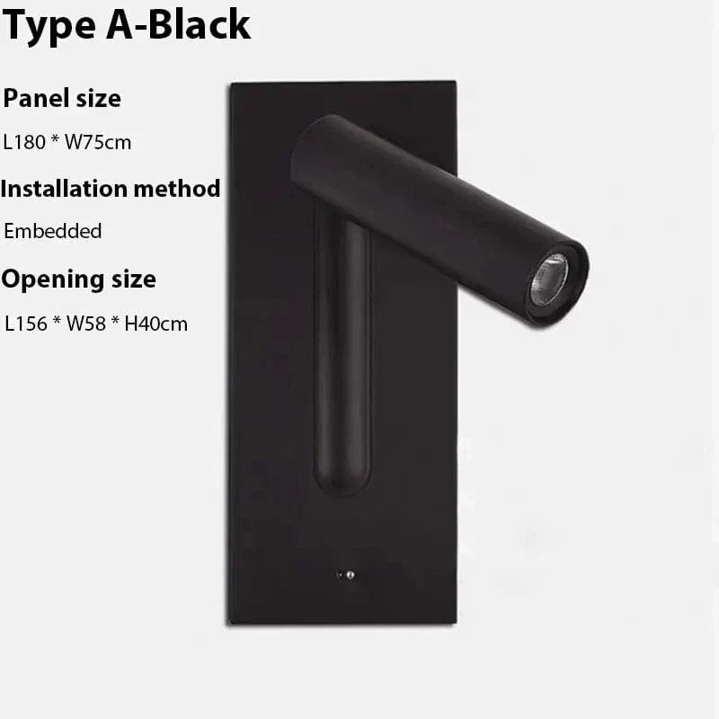 Justerbar USB-laddningsvägglampa med 350° rotation – Modern vägglampa för nattduksbord och hotellanvändning Carvallo