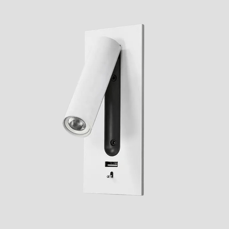 Justerbar USB-laddningsvägglampa med 350° rotation – Modern vägglampa för nattduksbord och hotellanvändning Carvallo