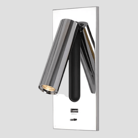 Justerbar USB-laddningsvägglampa med 350° rotation – Modern vägglampa för nattduksbord och hotellanvändning Carvallo
