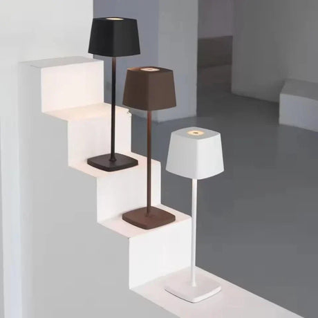 Trådlös LED Bordslampa – Uppladdningsbar - Varmvit - Steglös Dimming - Aluminium - Inomhusbelysning Carvallo