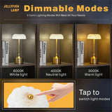 Trådlös LED-Bordslampa Med Touchkontroll – Laddningsbar - Dimmbar - 3 Belysningslägen - Elegant Metalldesign - Bärbar Nattlampa Carvallo