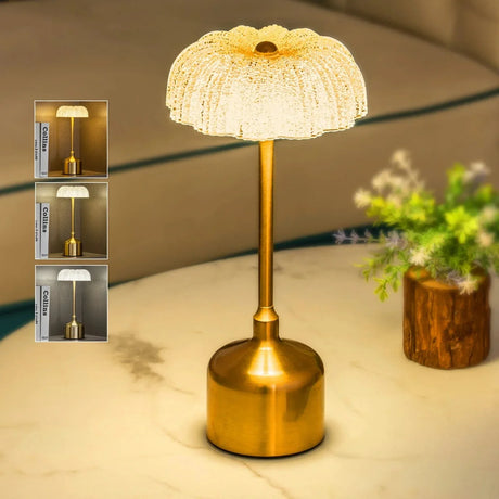 Trådlös LED-Bordslampa Med Touchkontroll – Laddningsbar - Dimmbar - 3 Belysningslägen - Elegant Metalldesign - Bärbar Nattlampa Carvallo