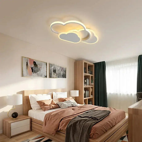 Dimmbar LED Taklampa – Moln Design – Justerbar Färgtemperatur - 32W - Fjärrkontroll - Ideal för Barnrum Carvallo