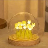 DIY Tulpan LED Nattljus – Batteridriven - Färgglad - Träbas - Inredning - Charmig Gåva Idé Carvallo