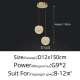 Elegant Kristallkrona Lampa för Sovrum och Bar – Modern Rund Boll Design med Justerbar Upphängningskabel Carvallo