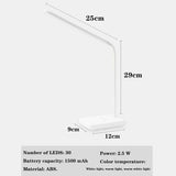 Flexibel Arm USB Laddningsbar Skrivbordslampa Carvallo