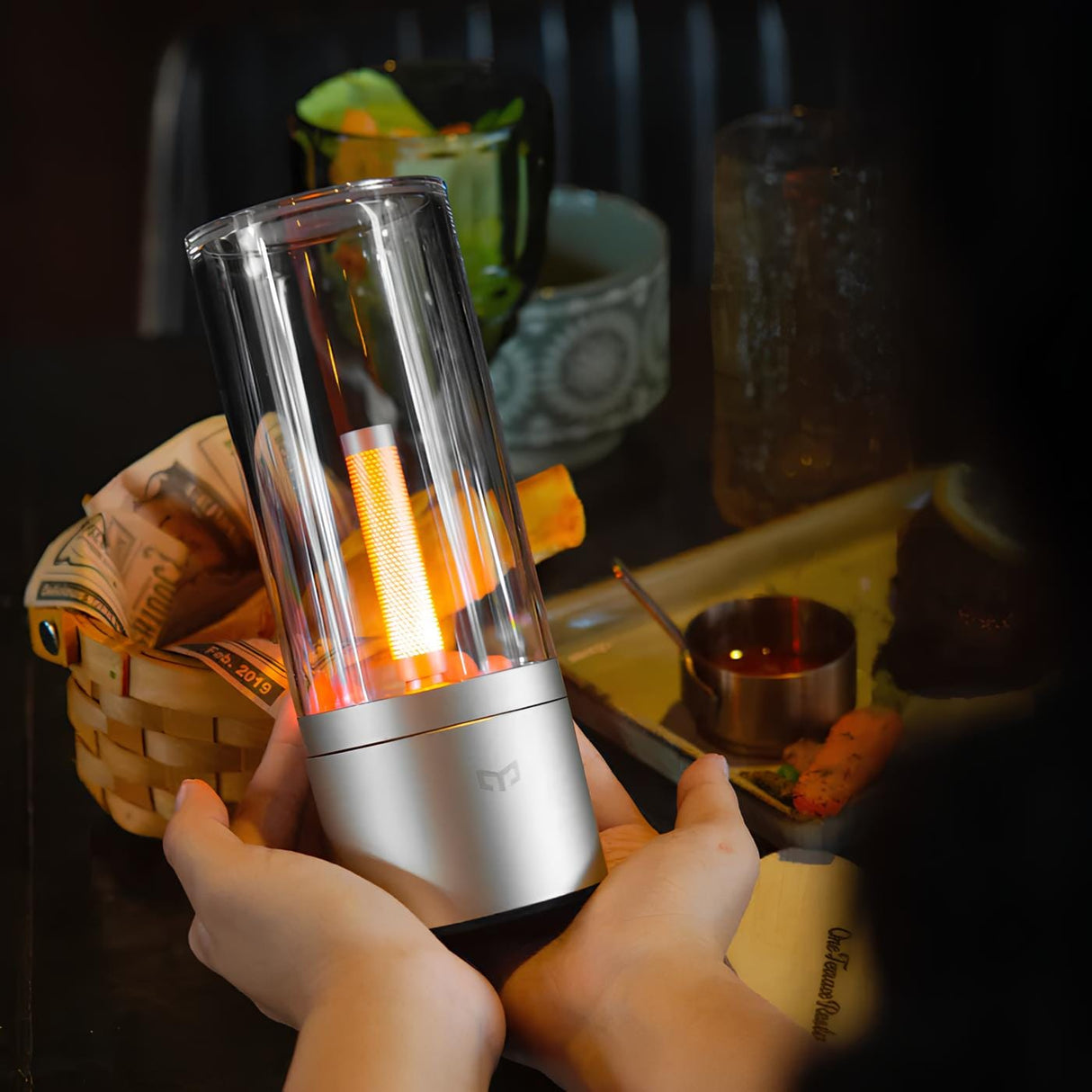 Glasrörsdesign uppladdningsbar bordslampa Carvallo