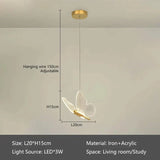 Gyllene LED Fjäril Hänglampa Carvallo