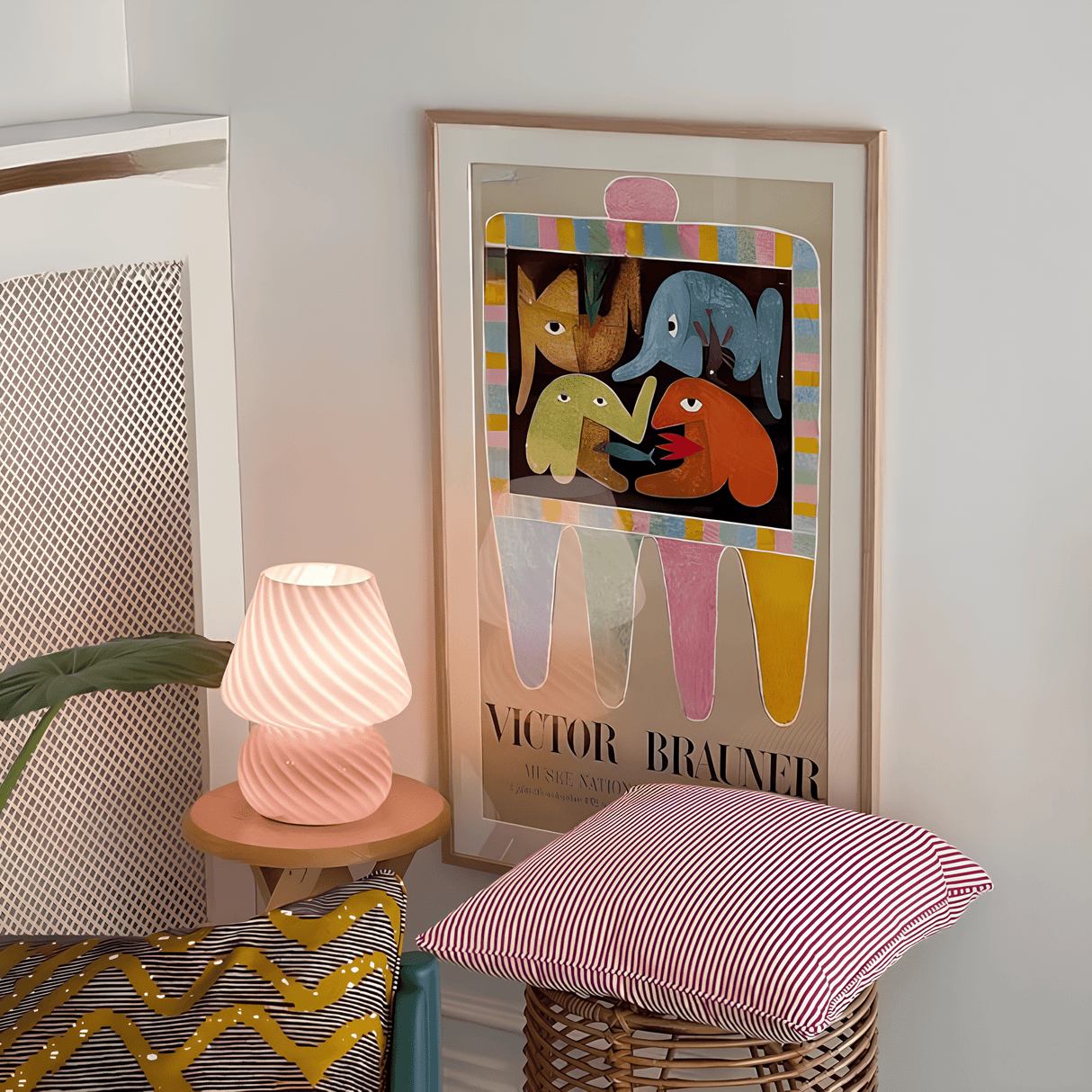 Hand-blåst glas svampbordslampa Carvallo