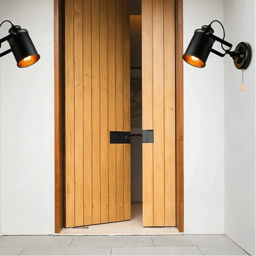 Industriell vintage vägglykta – Rustik järnvägglampa för sovrum, balkong och korridorinredning Carvallo