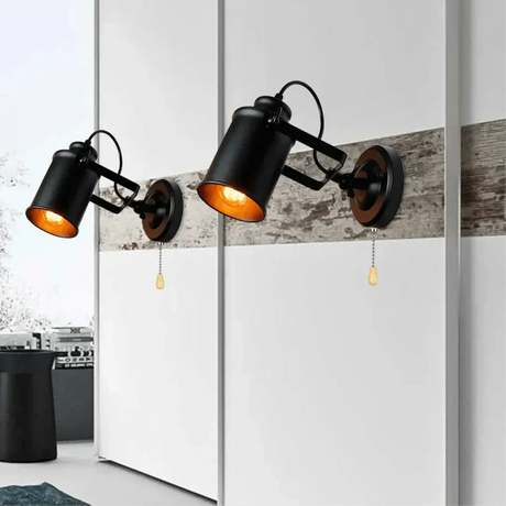 Industriell vintage vägglykta – Rustik järnvägglampa för sovrum, balkong och korridorinredning Carvallo