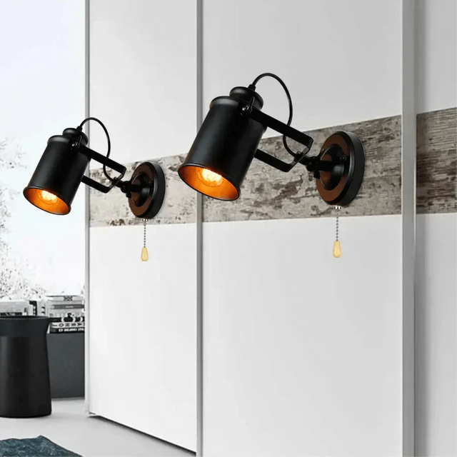 Industriell vintage vägglykta – Rustik järnvägglampa för sovrum, balkong och korridorinredning Carvallo