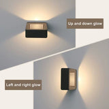 IP65 Vattentålig Utomhus Vägglampa – Modern Design - Upp- och Nedljusterande - Svart/Grå - Idealisk för Trädgårds- och Patio Belysning Carvallo