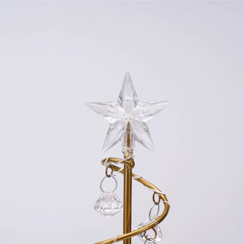 LED Skrivbordslampa - Batteridrift - Varmt Ljus - Julgransdesign - Akryl Kristall hängande - Festlig Heminredning Carvallo