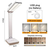 LED Skrivbordslampa - Trådlös - USB Uppladdningsbar - Dimbar - Fällbar Design - Ögonskydd - Finns i Flera Färger Carvallo