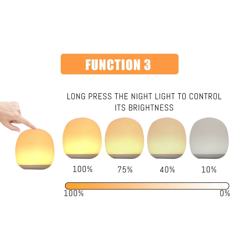 LED Ägglampa Nattlampa - USB Uppladdningsbar - Dimbara - Bärbar - Ögonskydd - 8 RGB Färger - Touchkontroll Carvallo