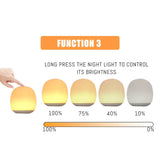 LED Ägglampa Nattlampa - USB Uppladdningsbar - Dimbara - Bärbar - Ögonskydd - 8 RGB Färger - Touchkontroll Carvallo