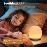 LED Ägglampa Nattlampa - USB Uppladdningsbar - Dimbara - Bärbar - Ögonskydd - 8 RGB Färger - Touchkontroll Carvallo