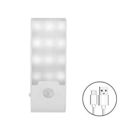LED Rörelsesensor Nattlampa - Uppladdningsbar USB Typ-C - Kall & Varm Vit Carvallo