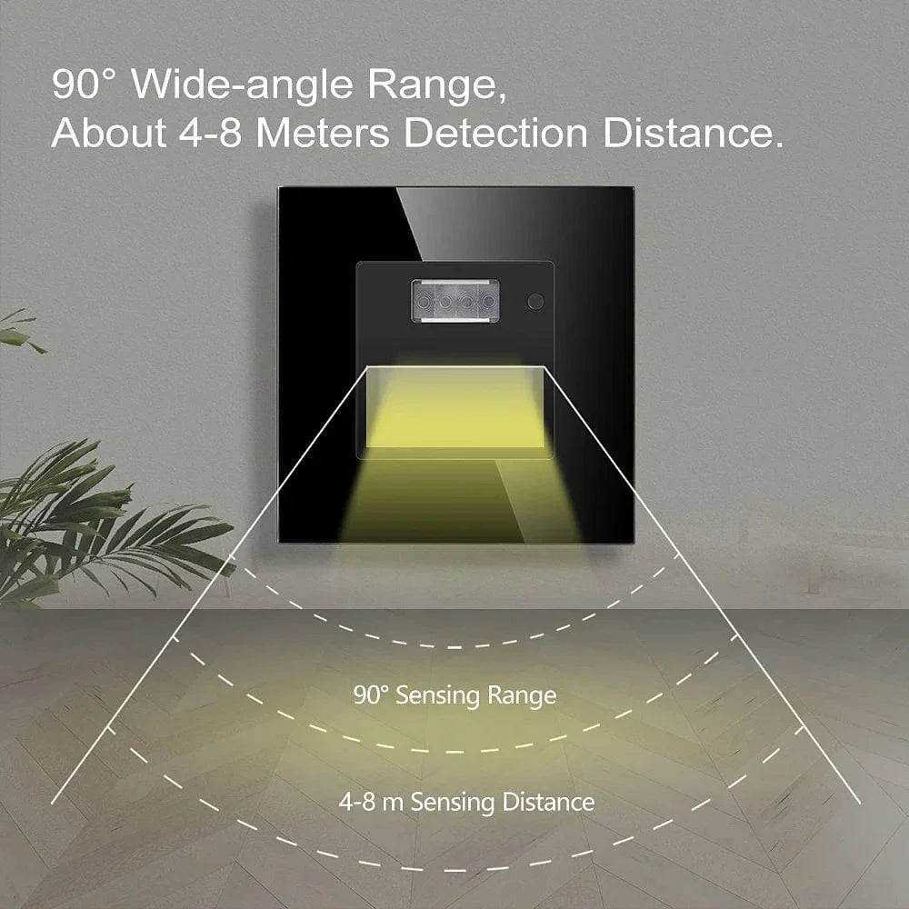 LED Rörelsesensor Trappa Lampa – Inbyggd Inomhusbelysning för Trapphus och Korridor, Energibesparande PIR Sensor Carvallo